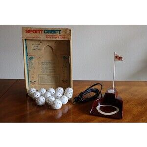 Vtg 1968 Sportcraft Electric Ball Return Putting Cup + Balls USA VIDEO Tested